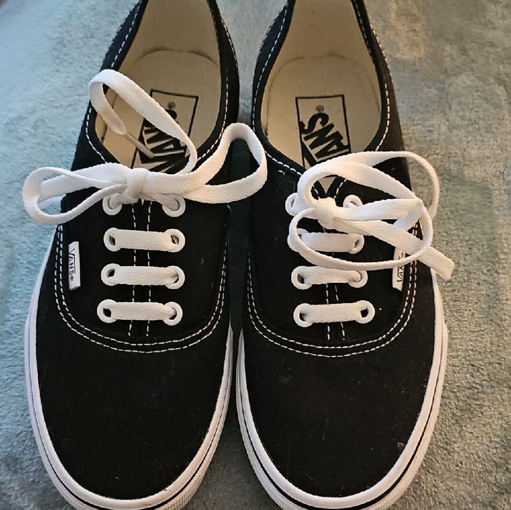Vans Black and White Canvas Sneakers